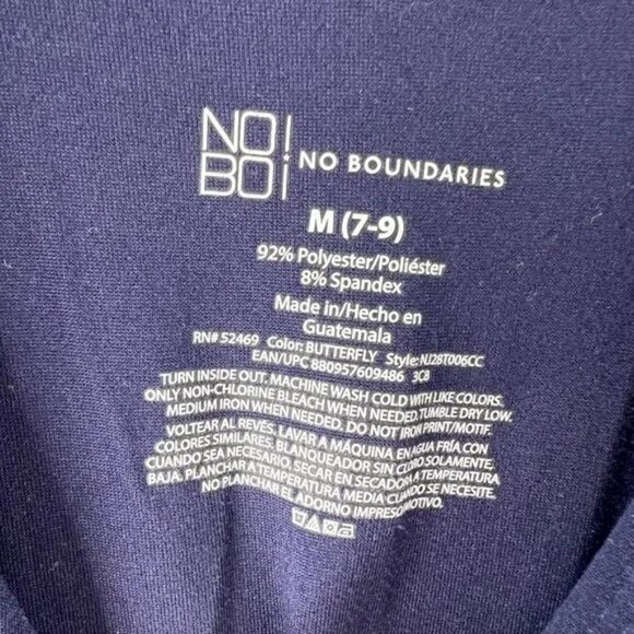 No Boundaries Med Blue Skull Graphic VNeck Tee Patriotic Grunge Y2K Casual Rebel - Picture 6 of 6